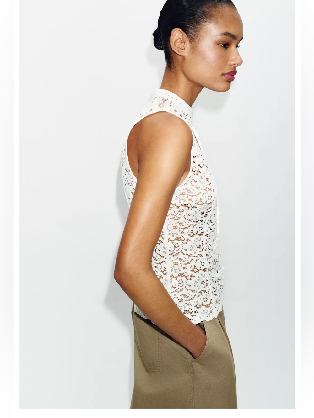 ZARA GUIPURE FIREMAN CLASP TOP - Picture 3 of 7